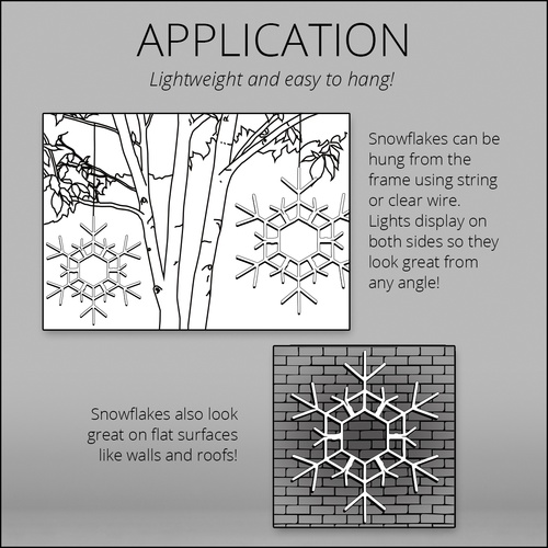 36" LED Folding Snowflake Decoration, 105 Cool White Lights