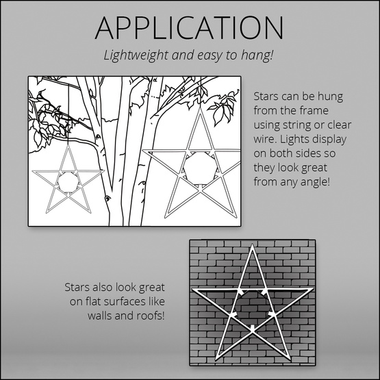 32" LED Folding Star Decoration, 50 Cool White Lights