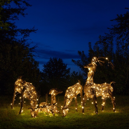 Outdoor Christmas Decorations Grapevine Standing Reindeer, Warm White