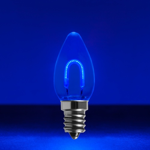 C7 Blue Shatterproof FlexFilament LED Vintage Christmas Light Bulbs