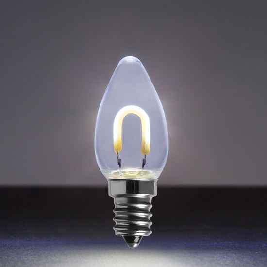C7 Cool White Shatterproof FlexFilament LED Vintage Christmas Light Bulbs