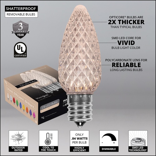 Christmas Pathway Lights C9 Warm White Opticore Christmas LED Pathway