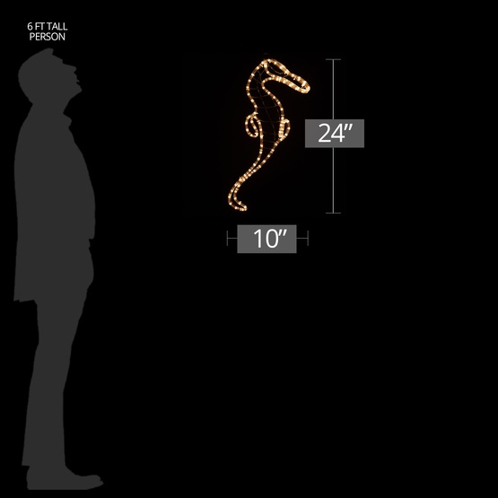 24" Amber Rope Light Seahorse