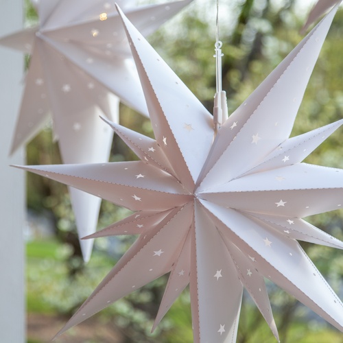 26" LED Aurora Superstar TM Fold-Flat White Bethlehem Star Light, Outdoor Rated 