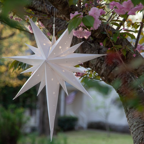 26" LED Aurora Superstar TM Fold-Flat White Bethlehem Star Light, Outdoor Rated 