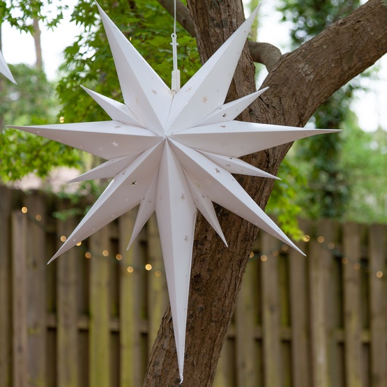 26" LED Aurora Superstar TM Fold-Flat White Bethlehem Star Light, Outdoor Rated 