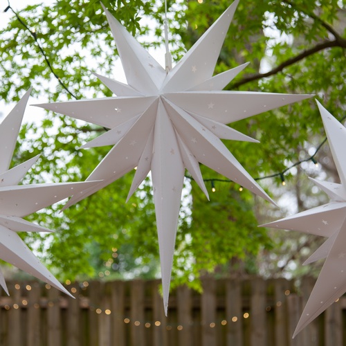 26" LED Aurora Superstar TM Fold-Flat White Bethlehem Star Light, Outdoor Rated 