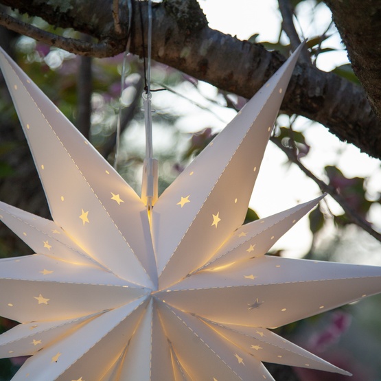26" LED Aurora Superstar TM Fold-Flat White Bethlehem Star Light, Outdoor Rated 