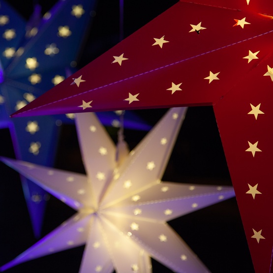 24" LED Aurora Superstar TM Fold-Flat White 7 Point Star Light, Outdoor Rated 