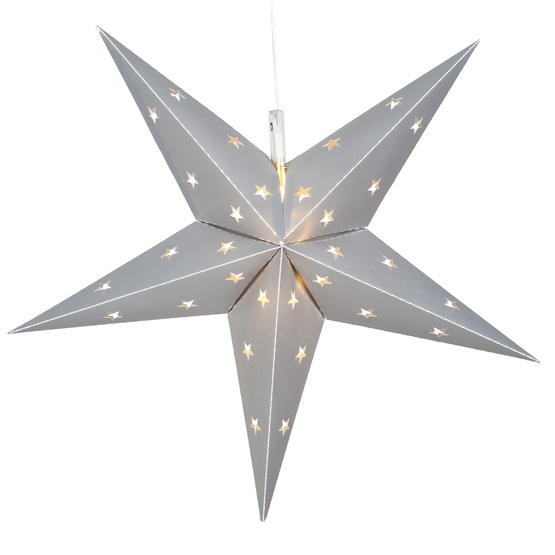 18" LED Aurora Superstar TM Fold-Flat Silver 5 Point Star Light, Outdoor Rated 