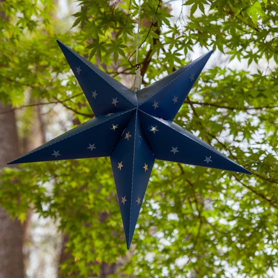 18" LED Aurora Superstar TM Fold-Flat Blue 5 Point Star Light, Outdoor Rated 