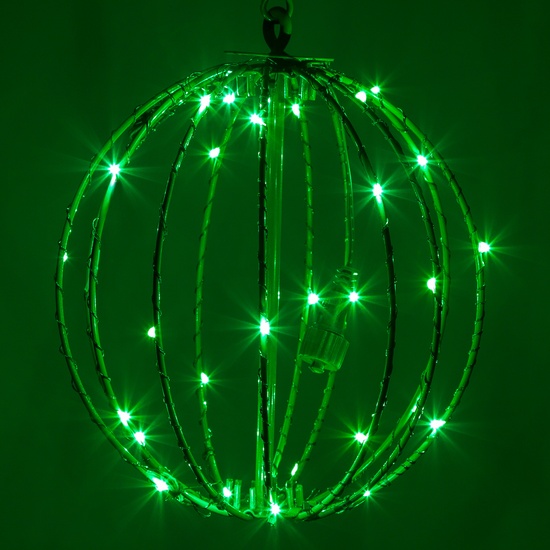8" Green LED Fairy Christmas Light Ball, Fold Flat Green Frame