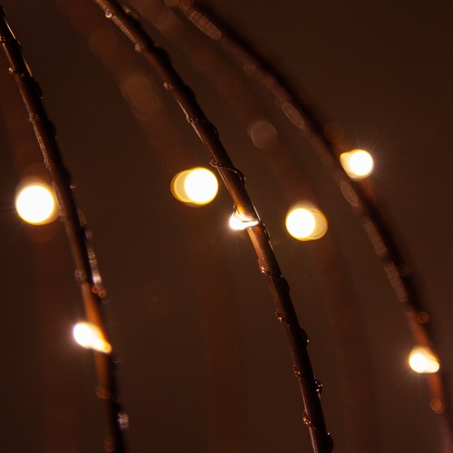 Warm White LED Fairy Christmas Light Ball, Fold Flat Brown Frame