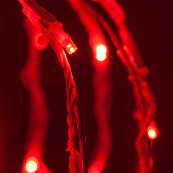 8" Red LED Christmas Light Ball, Fold Flat Red Frame