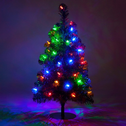 2' Walkway Pre-Lit Winchester Fir Tree, 50 Multicolored LED Lights