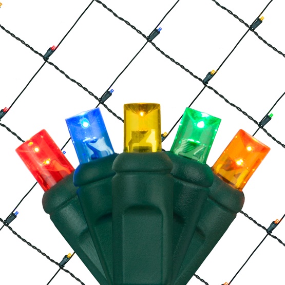 LED Net Lights 5MM 4'x6' Twinkle Warm White LED Net Lights, Green Wire