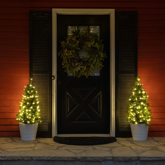 2' Walkway Pre-Lit Winchester Fir Tree, 50 Warm White LED Lights