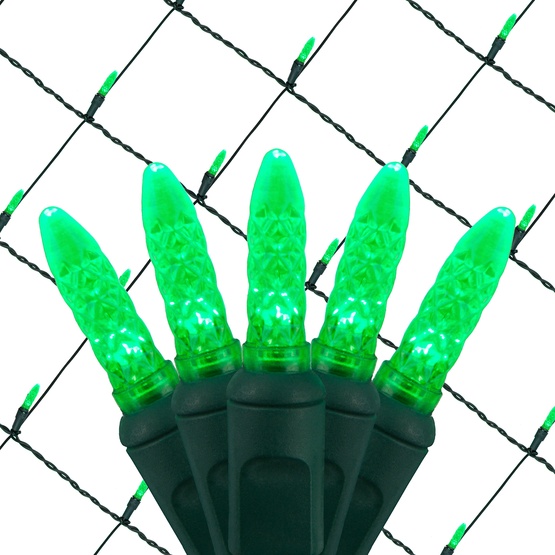LED Net Lights M5 4'x6' Pure Green LED Net Lights, Green Wire