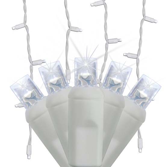 5mm Cool White Twinkle LED Icicle Lights