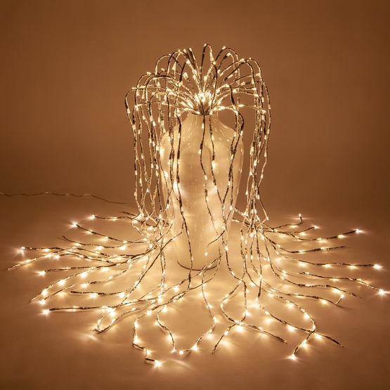 36" Silver Falling Willow Lighted Branches, Warm White LED Twinkle Lights, 1 pc
