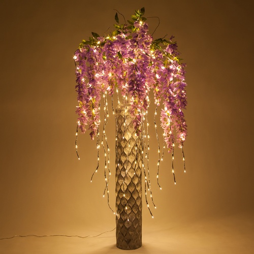 36" Silver Falling Willow Lighted Branches, Warm White LED Twinkle Lights, 1 pc