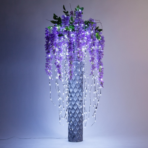 36" Silver Falling Willow Lighted Branches, Cool White LED Twinkle Lights, 1 pc