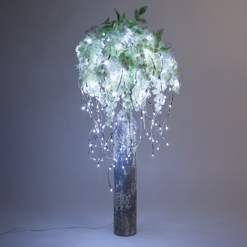 36" Silver Falling Willow Lighted Branches, Cool White LED Twinkle Lights, 1 pc