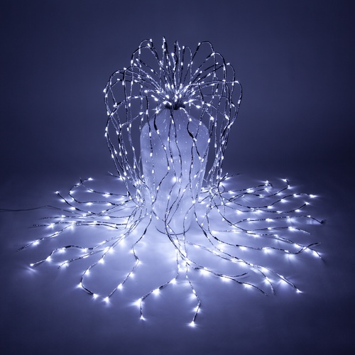 36" Silver Falling Willow Lighted Branches, Cool White LED Twinkle Lights, 1 pc