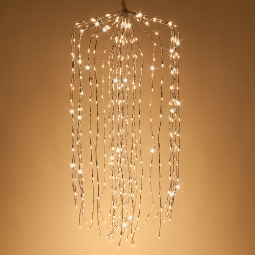 36" Silver Falling Willow Lighted Branches, Warm White LED Twinkle Lights, 1 pc