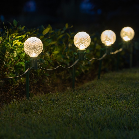 G50 Warm White OptiCore LED Garden Pathway Lights, 25 Lights, 7.5 Inch Stakes, 25'