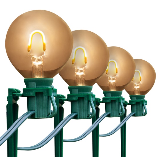 G50 Warm White FlexFilament LED Shatterproof Garden Pathway Lights, 25 Lights, 7.5 Inch Stakes, 25'