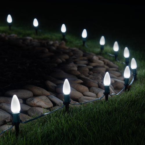 Christmas Pathway Lights C9 Cool White Smooth Opticore Christmas LED