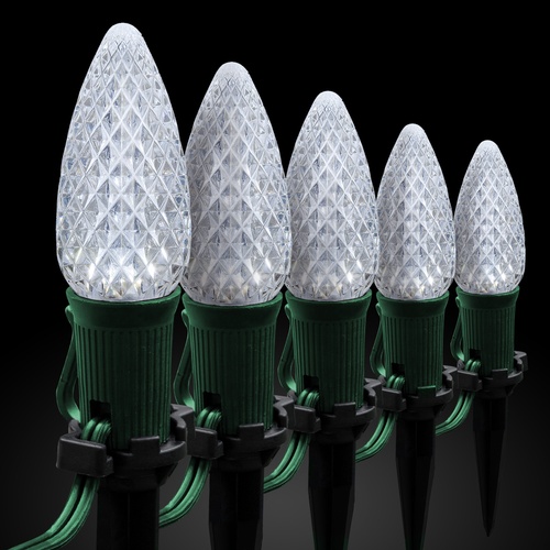 Christmas Pathway Lights C9 Cool White Opticore Christmas LED Pathway