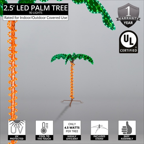2.5' Deluxe LED Lighted Palm Tree