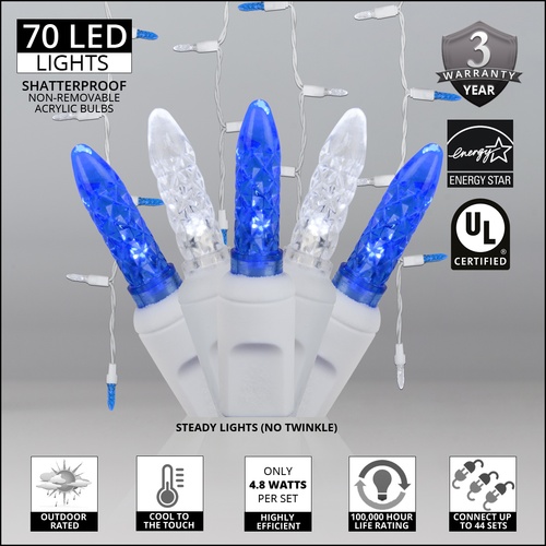 70 M5 Blue and White LED Icicle Lights