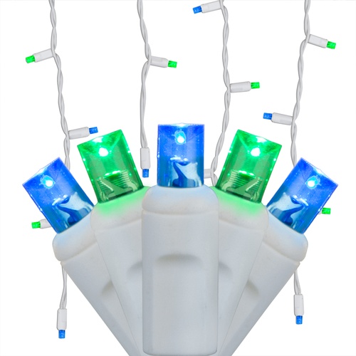 70 5mm Blue, Green LED Icicle Lights
