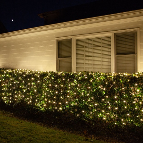 5MM 4'x6' Warm White LED Net Lights, Green Wire
