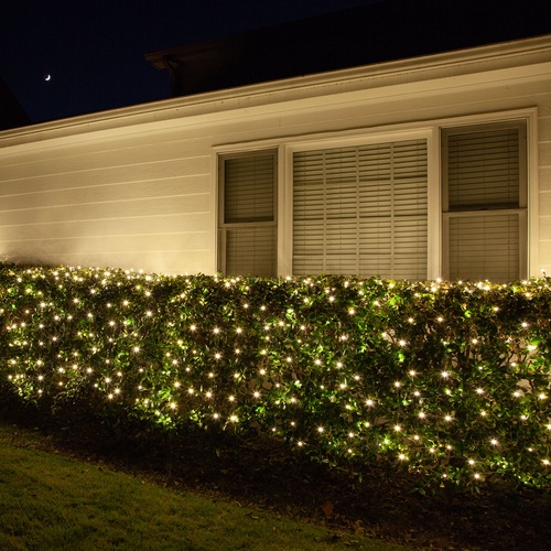 5MM 4'x6' Warm White LED Net Lights, Green Wire