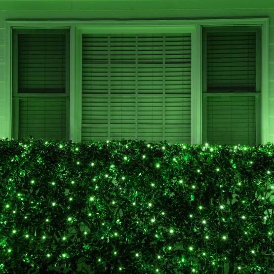 5MM 4'x6' Green LED Net Lights, Green Wire