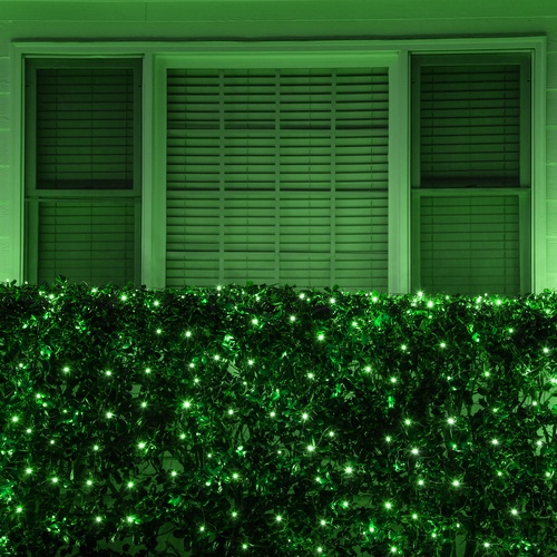 5MM 4'x6' Green LED Net Lights, Green Wire