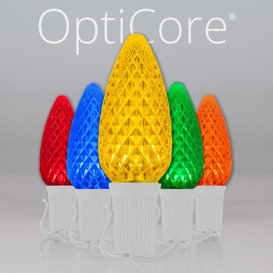 C9 Multicolor OptiCore Commercial LED Christmas String Lights, 25 Lights, 25'