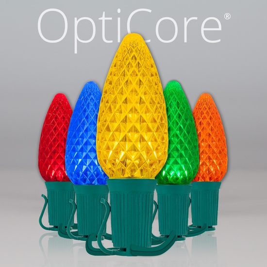C9 Multicolor OptiCore Commercial LED Christmas String Lights, 25 Lights, 25'