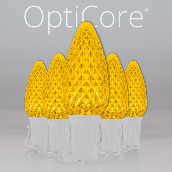 C9 Gold OptiCore Commercial LED Christmas String Lights, 25 Lights, 25'