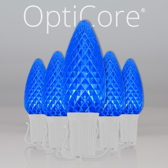 C9 Blue OptiCore Commercial LED Christmas String Lights, 25 Lights, 25'
