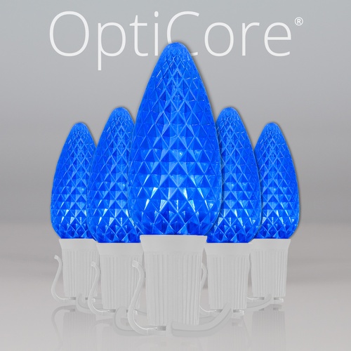 C9 Blue OptiCore Commercial LED Christmas String Lights, 25 Lights, 25'
