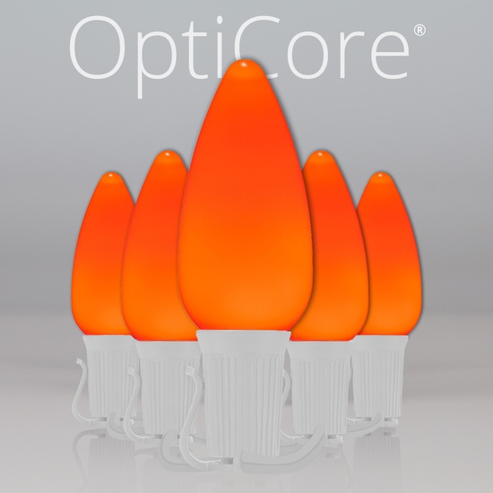 C9 Amber Smooth OptiCore Commercial LED, 25 Lights, 25'