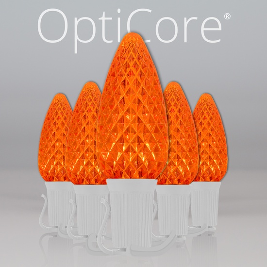 C9 Amber OptiCore Commercial LED, 25 Lights, 25'