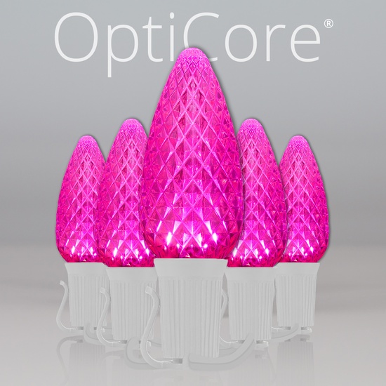 C9 Pink OptiCore Commercial LED, 25 Lights, 25'