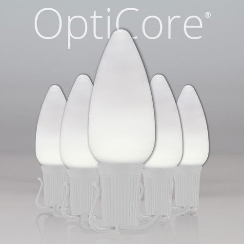 Christmas Lights C9 Cool White Smooth Opticore Commercial LED