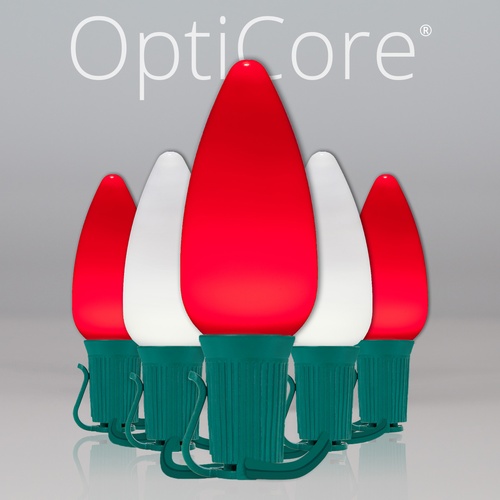 Christmas Lights C9 Red / Cool White Smooth Opticore Commercial LED